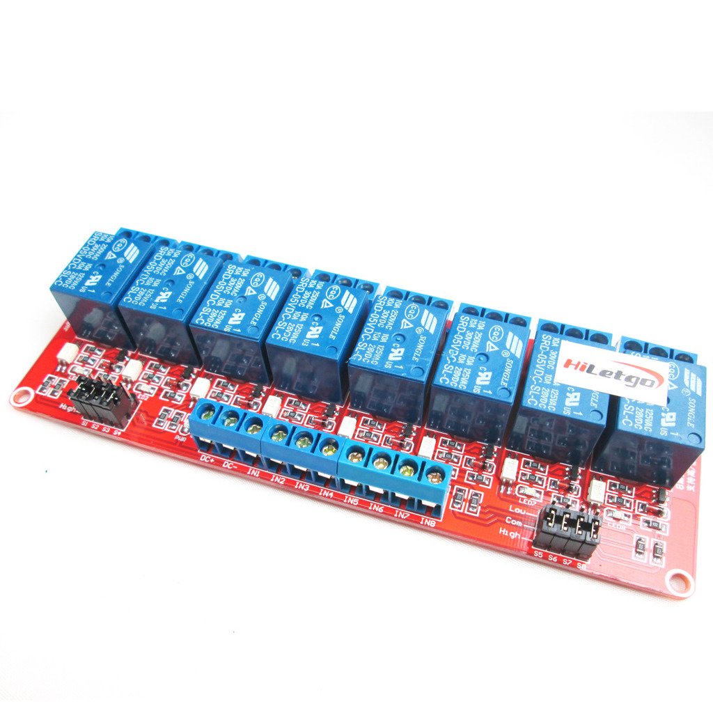 [Australia - AusPower] - HiLetgo 5V 8 Channel Relay Module with OPTO-Isolated Support High and Low Level Trigger 