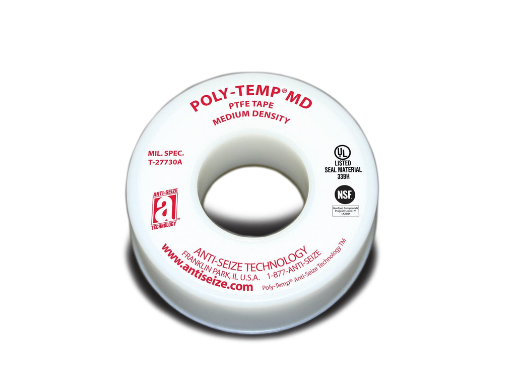 [Australia - AusPower] - ANTI-SEIZE TECHNOLOGY 16050 White PTFE Poly-Temp Medium Density Tape, 520" Length, 0.75" Width (Pack of 3) 