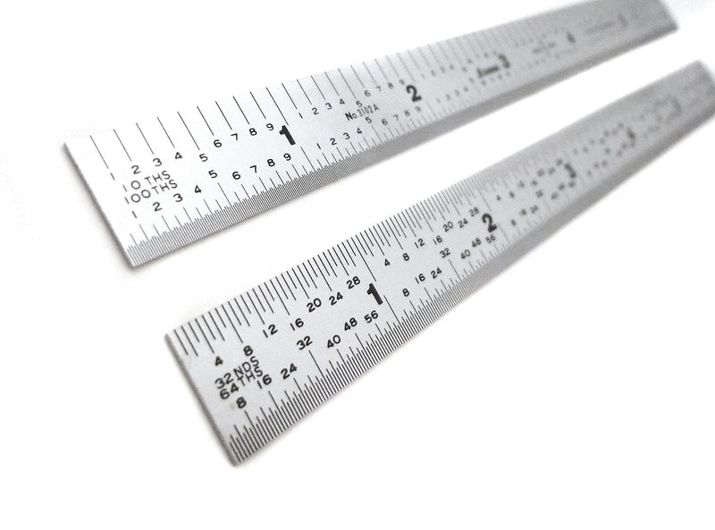 [Australia - AusPower] - Shinwa 6" 5R Narrow and Flexible (.500 wide x .020 thick) Zero Glare Satin Chrome Stainless Steel 5R Machinist Engineer Ruler/Rule with Graduations in 1/64, 1/32, 1/10, 1/100 Model H-3102A 