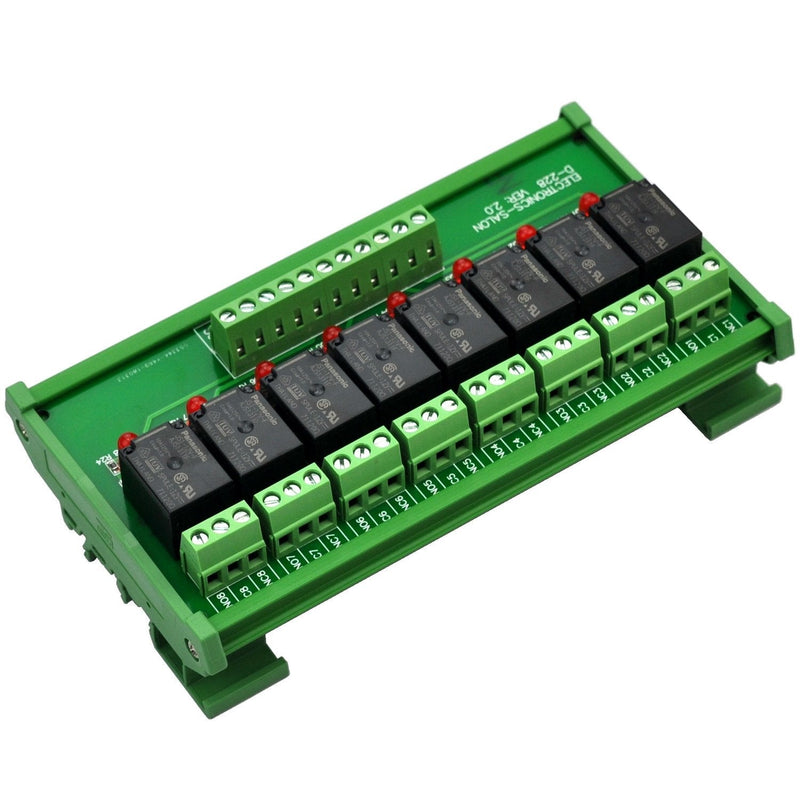 [Australia - AusPower] - Electronics-Salon DIN Rail Mount 8 SPDT Power Relay Interface Module. (Operating Voltage: DC 12V) Operating Voltage: DC 12V 