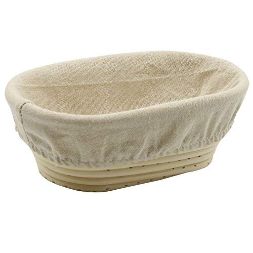[Australia - AusPower] - 8 inch Oval Banneton Bread Proofing Basket, BetterJonny Artisan Bread Dough Proofing Rattan Basket +Liner Combo for Professional and Home Bakers #8 Oval 8" (21x15x8cm) 