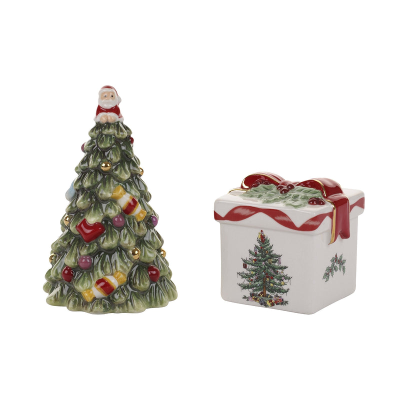 [Australia - AusPower] - Spode Christmas Tree Tree Salt and Pepper Gift Box Set, Gold 