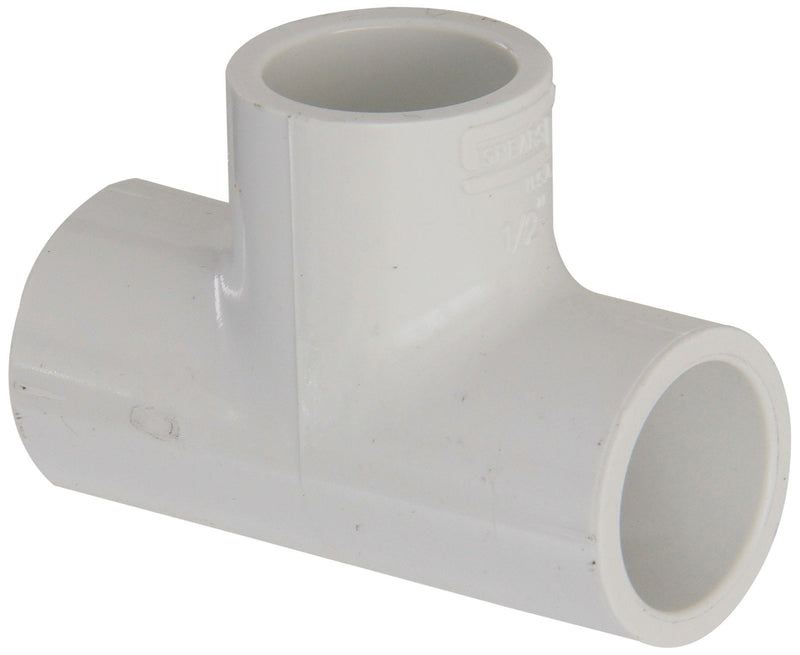 [Australia - AusPower] - Spears 401 Series PVC Pipe Fitting, Tee, Schedule 40, White, 1/2" Socket (Pack of 10) 0.5 Inch 