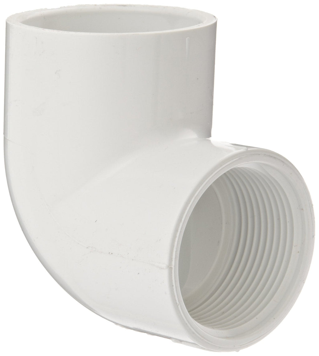 [Australia - AusPower] - Spears 407 Series PVC Pipe Fitting, 90 Degree Elbow, Schedule 40, White, 1" Socket x NPT Female (Pack of 10) 1 Inch 