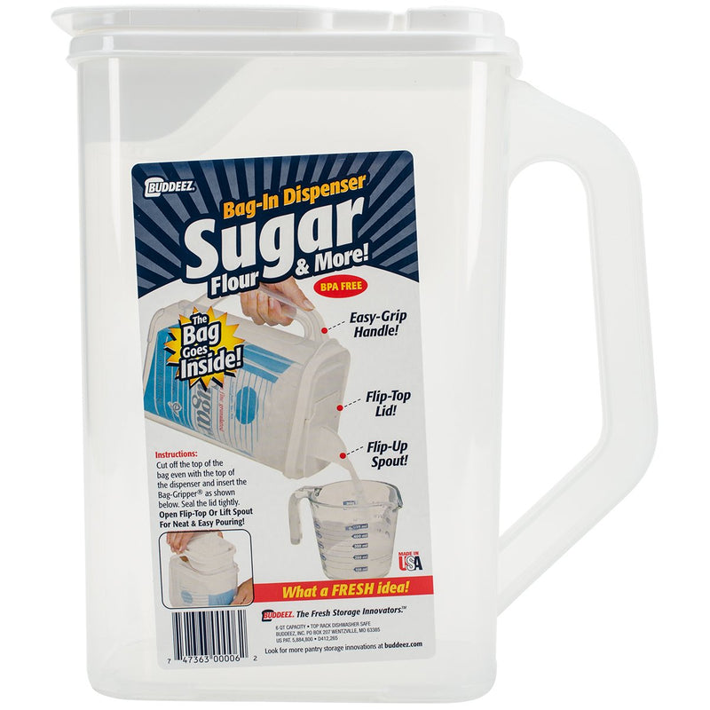 [Australia - AusPower] - Buddeez Sugar Keeper & More [Flip-up Pour SPOUT] BPA Free [Easy-Grip Handle] Made in USA 1 