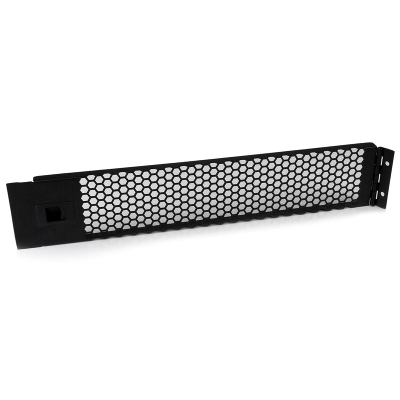 [Australia - AusPower] - StarTech.com 2U Hinged Blanking Panel - Vented Server Rack Panel - Tool-less Installation - TAA Compliant Cooling Filler Panel (RKPNLHV2U),Black 