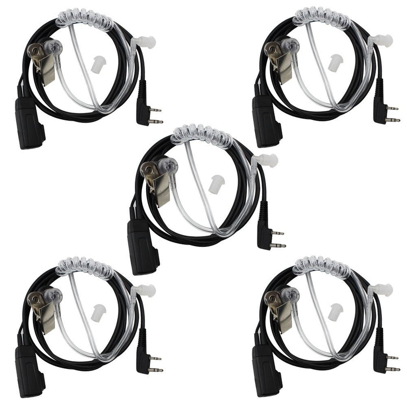 [Australia - AusPower] - Tenq 5pack 2-pin Covert Acoustic Tube Earpiece Headset for Kenwood Puxing Wouxun Baofeng Two Way Radio 2pin 