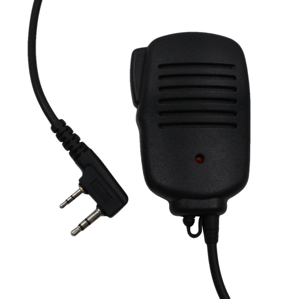 [Australia - AusPower] - Tenq® 2-pin Shoulder Remote Speaker Mic Microphone PTT for Kenwood Puxing Wouxun Baofeng Two Way Radio 2pin 
