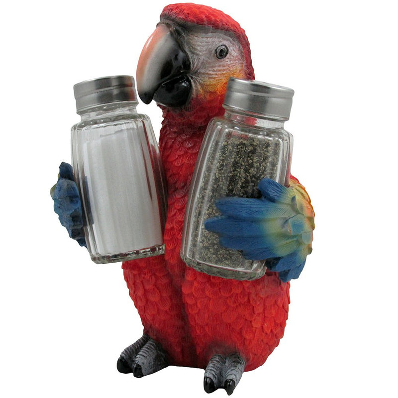 [Australia - AusPower] - Tropical Parrot Glass Salt and Pepper Shaker Set with Holder Figurine for Beach Bar or Restaurant & Nautical Kitchen Table Decor or Decorative Macaw and Bird Sculpture Spice Rack Gifts…Tropical Parrot Glass Salt and Pepper Shaker Set with Holder Figuri... 