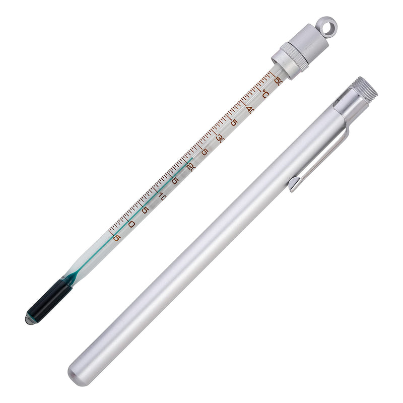 [Australia - AusPower] - SP Bel-Art, H-B Enviro-Safe Liquid-In-Glass Pocket Laboratory Thermometer; -5 to 50C, Closed Metal Case, Environmentally Friendly (B60570-1400) 