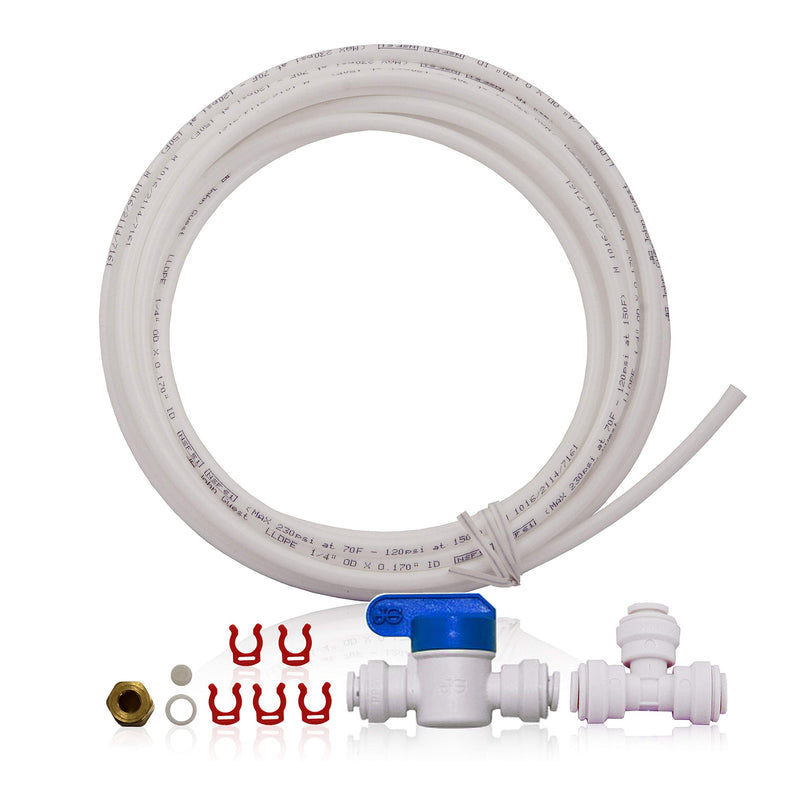 [Australia - AusPower] - APEC Water Systems ICEMAKER-KIT-RO-1-4 Ice Maker Installation Kit for Standard 1/4" Output Reverse Osmosis Systems, Refrigerator and Water Filters, 1 Count (Pack of 1), White For 1/4" OD tubing output standard RO systems 