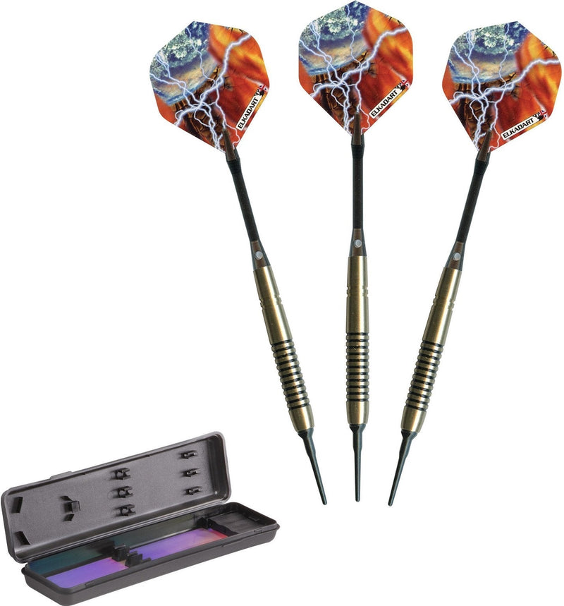 [Australia - AusPower] - Elkadart Storm Soft Tip Darts with Storage/Travel Case Black Rings (14 Grams) 