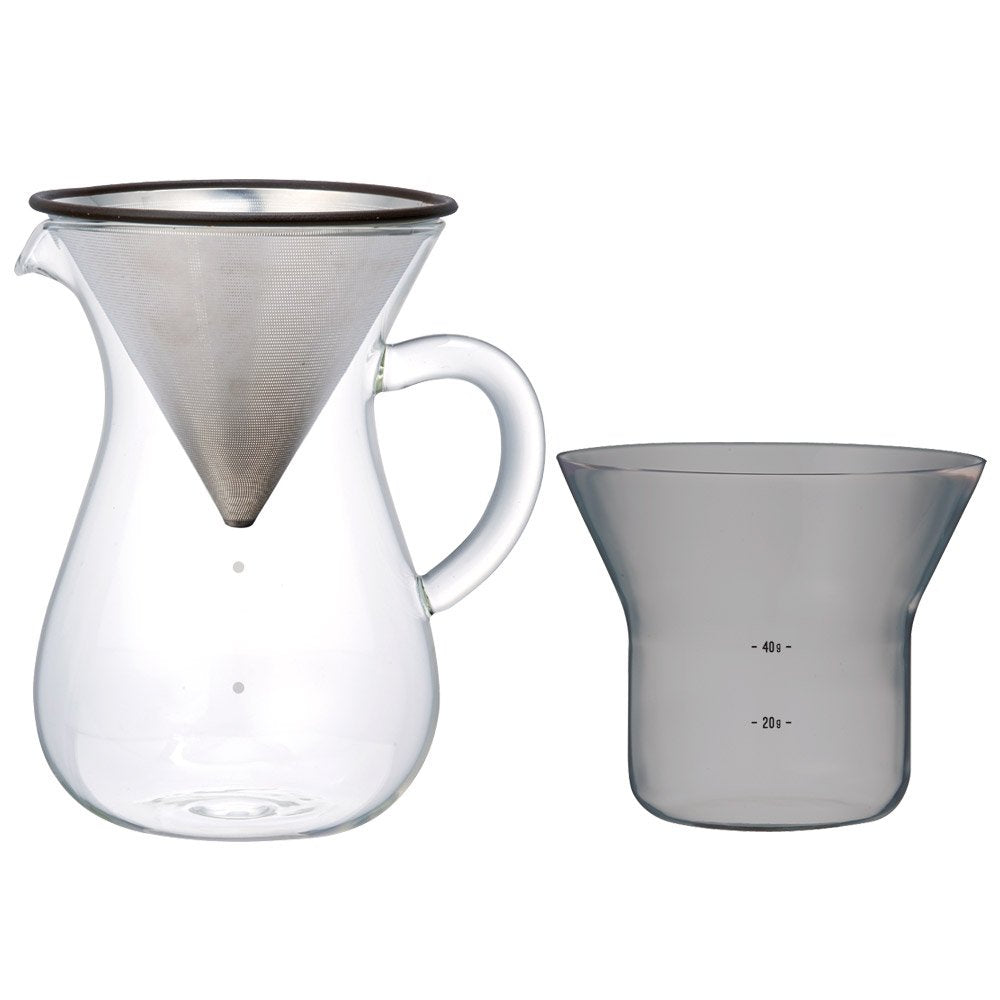 [Australia - AusPower] - Kinto 1.1 Liter Carafe Coffee Set with Strainer No Need for Paper Filters 4 cup, 1.0 L 