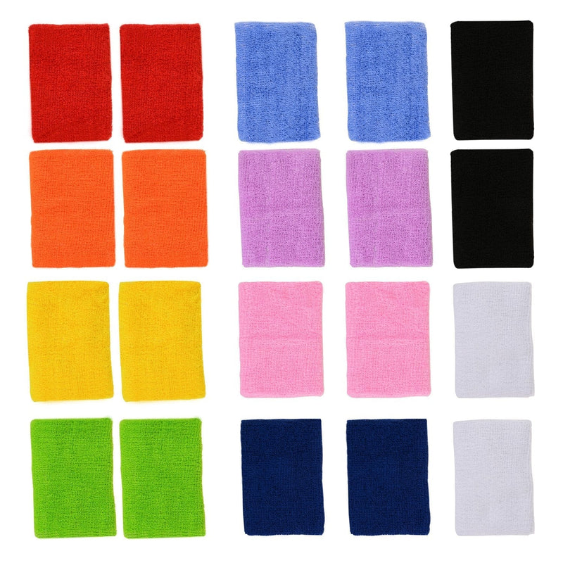 [Australia - AusPower] - ColorYourLife 10 Pairs (20 Pieces) Colorful Sports Wristbands Wrist Sweatbands Wrist Sweat Bands 