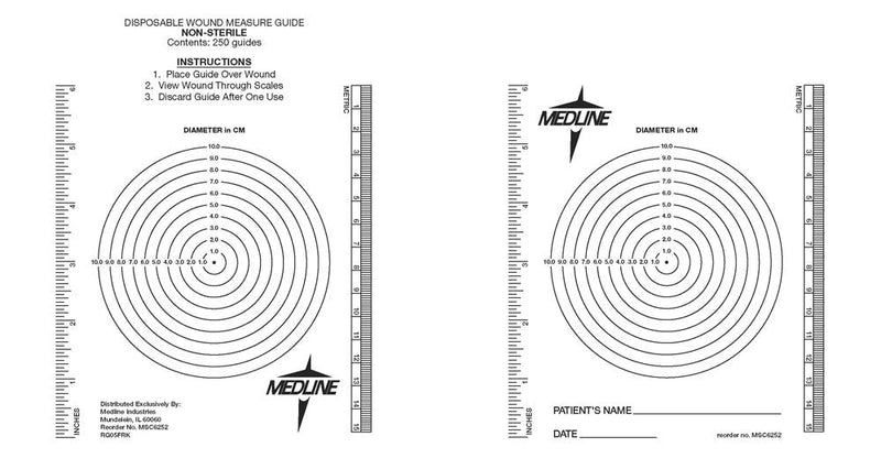 [Australia - AusPower] - Medline MSC6252 Wound Measuring Bullseye (Pack of 250) 