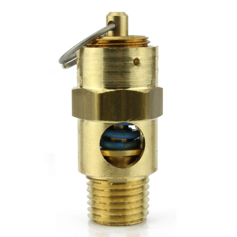 [Australia - AusPower] - New 1/4" ASME Brass Safety relief Valve 175 PSI American made Compressed air pop off valve 