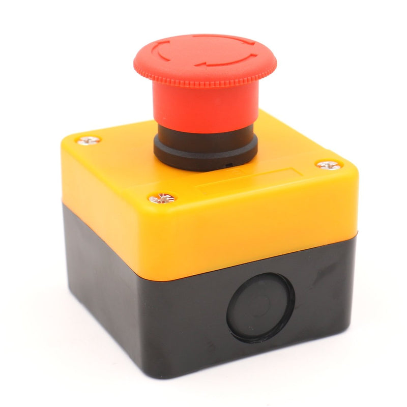 [Australia - AusPower] - Baomain Red Sign Emergency Stop Switch Push Button Weatherproof Push Button Switch 660V with Box 