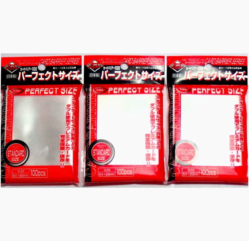 [Australia - AusPower] - KMC 100 Pochettes Card Barrier Perfect Size Soft Sleeves, 3 Pack/Total 300 Pochettes [Komainu-Dou Original Package], Clear 