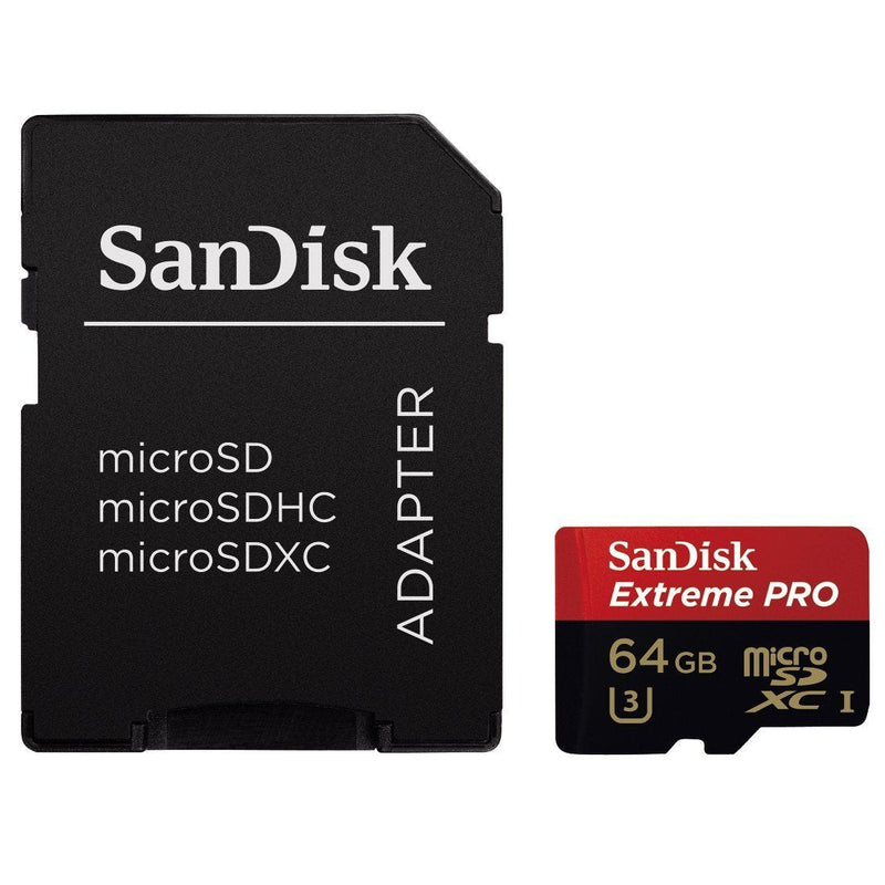 [Australia - AusPower] - SanDisk Extreme PRO 64GB UHS-I/U3 Micro SDXC Memory Card Speeds Up To 95MB/s With 4K Ultra HD Ready-SDSDQXP-064G-G46A Standard Packaging 