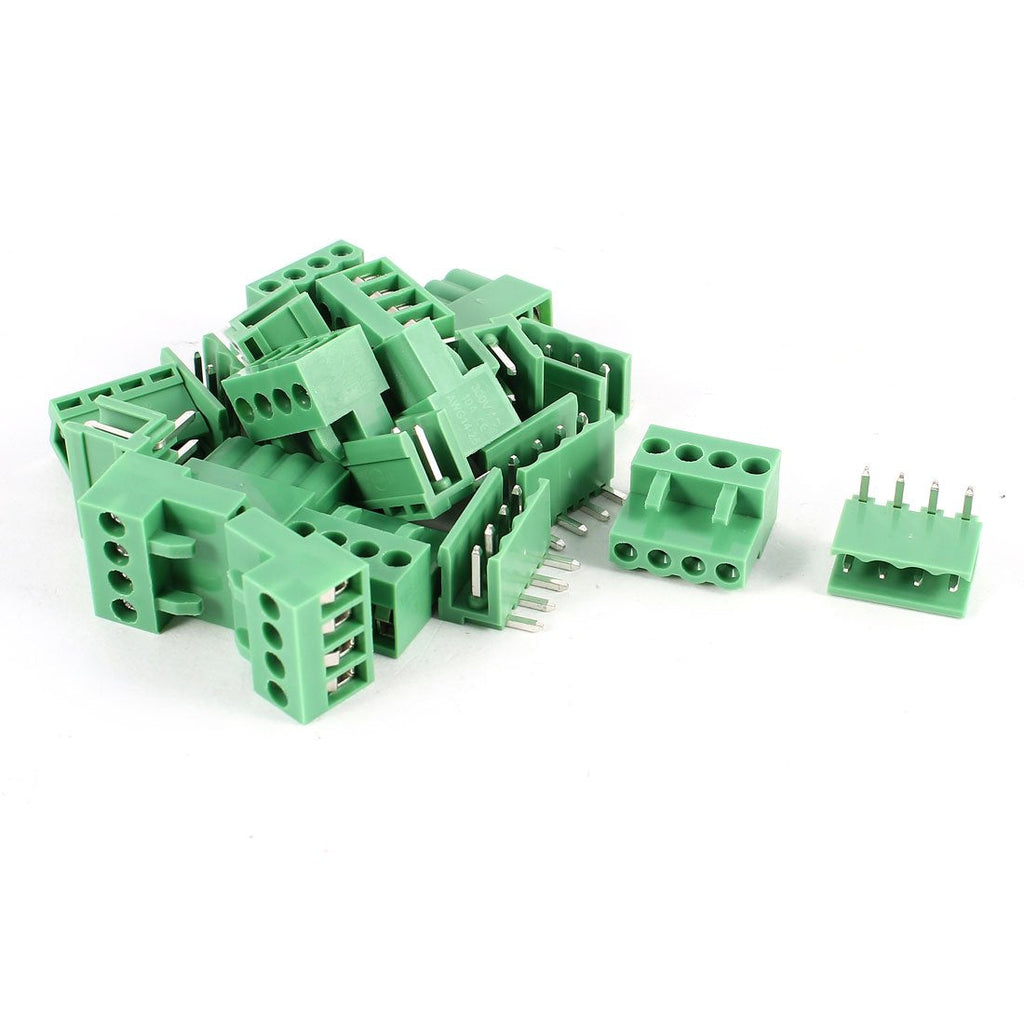 [Australia - AusPower] - uxcell 10 Set 4-Pin 3.96mm Pitch PCB Mount Screw Terminal Block Connector 