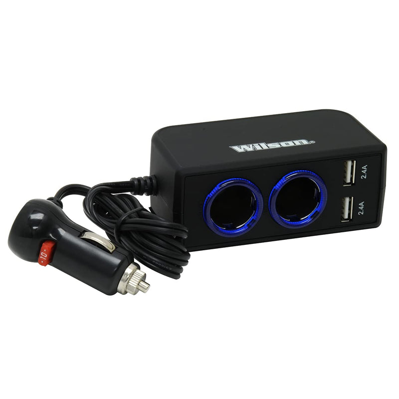 [Australia - AusPower] - Wilson Antenna 3052224USBBL 12V 2.4 Amp Dual USB Adapter 