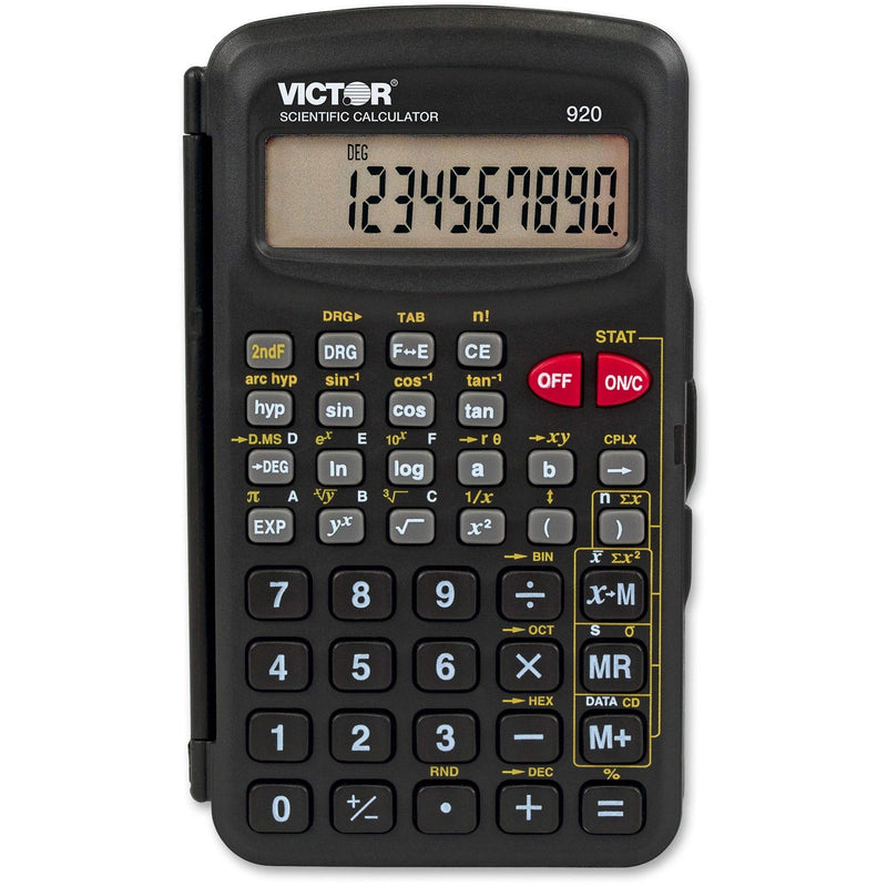 [Australia - AusPower] - Victor 10-Digit Compact Scientific Calculator, Black, 4.5"" x 2.6"" x 0.5""" 