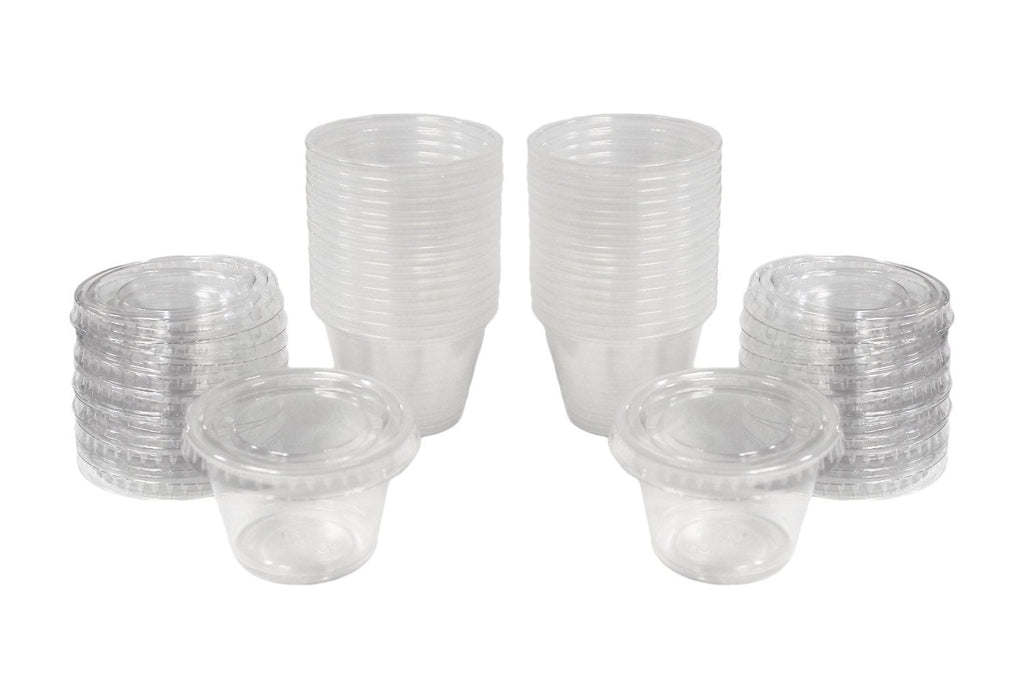 [Australia - AusPower] - 32 pieces - 2.5 oz Plastic Gelatin Jello Shot Cups with Lids restaurant condiment containers 