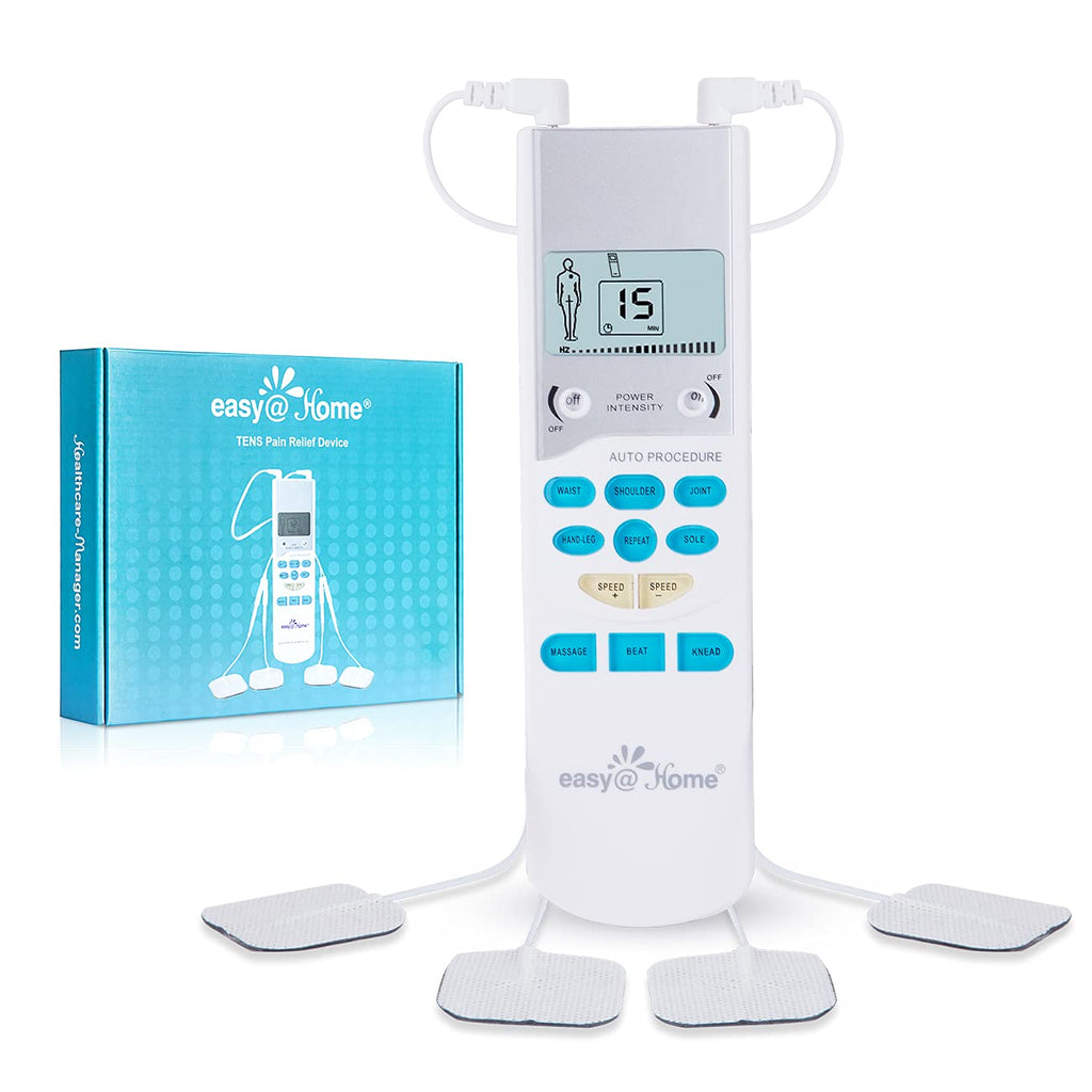 [Australia - AusPower] - Easy@Home TENS Unit Muscle Stimulator - Electronic Pulse Massager, 510K Cleared, FSA Eligible OTC Home Use handheld Pain Relief therapy Device-Pain Management Machine Gift for Mom Dad - EHE009 