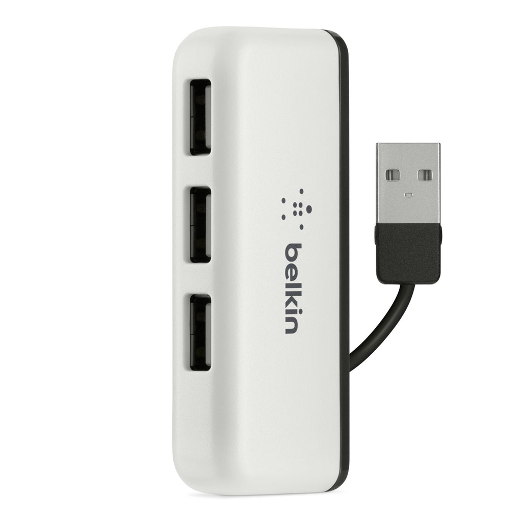 [Australia - AusPower] - Belkin Travel 4-Port USB 2.0 Hub with Built-In Cable Management (White) White(Travel) 4-Port Travel 