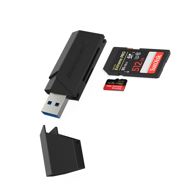 [Australia - AusPower] - SABRENT SuperSpeed 2-Slot USB 3.0 Flash Memory Card Reader for Windows, Mac, Linux, and Certain Android Systems - Supports SD , SDHC , SDXC , MMC / MicroSD , T-Flash [Black] (CR-UMSS) 2-Slot USB A 