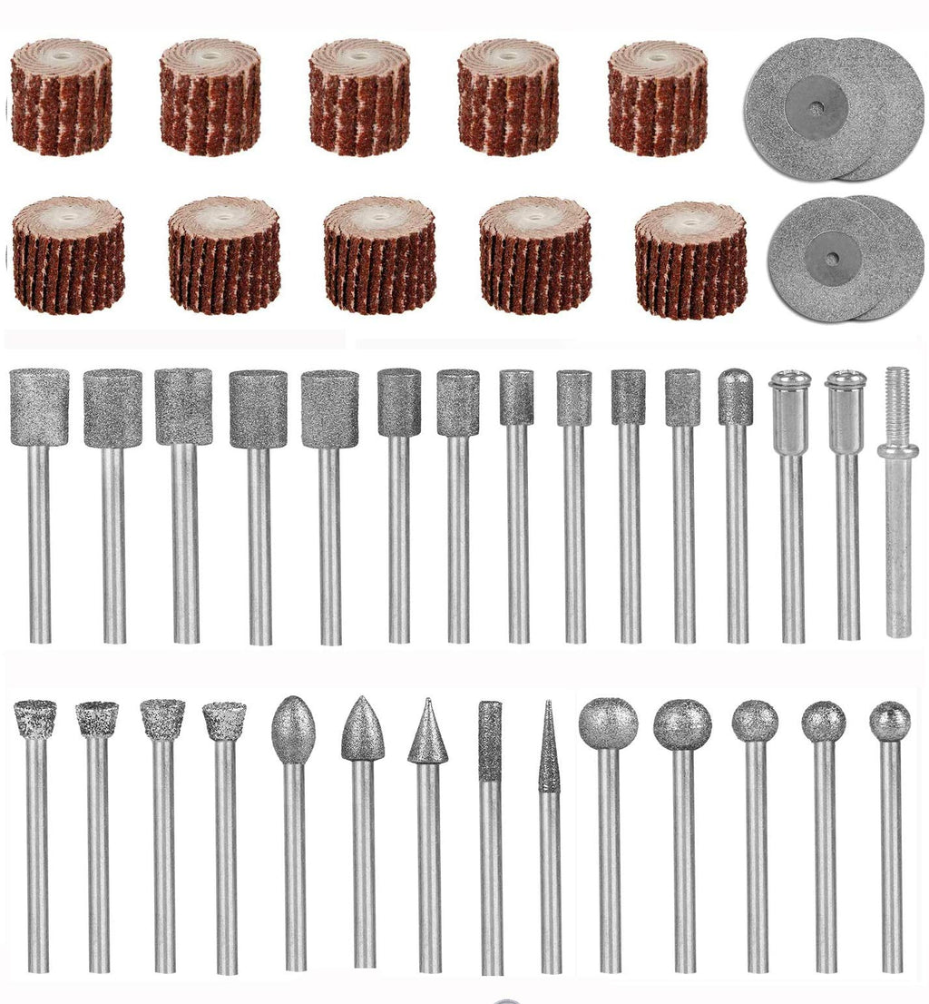 [Australia - AusPower] - Stone Carving Set Polishing Rotary Tools Diamond Burr Accessories for Carving/Engraving Stone, Rocks, Jewelry, Glass, Ceramics For Rotary Tools 