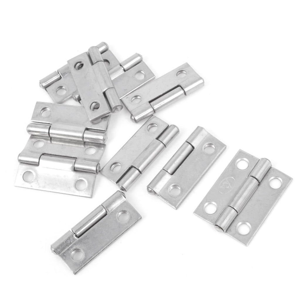 [Australia - AusPower] - uxcell a14062600ux0155 10 Pieces Silver Tone Stainless Steel Cabinet Door Hinges 1" (Pack of 10) 