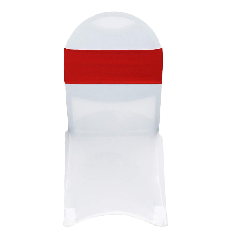 [Australia - AusPower] - Your Chair Covers - Stretch Spandex Chair Bands - Red (Pack of 10), Universal Elastic Chair Cover Bands for Banquet, Party, Hotel Event Decorations 
