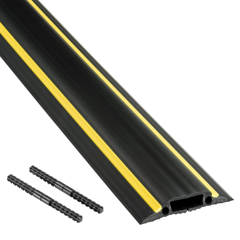 [Australia - AusPower] - D-Line Floor Cord Cover Heavy Duty Cable Protector - FC83H, 6 Foot, Linkable - Protect Cords and Prevent a Trip Hazard - Cable Cavity 1 3/16” W x 3/8” H (Black and Yellow) Black/Yellow 
