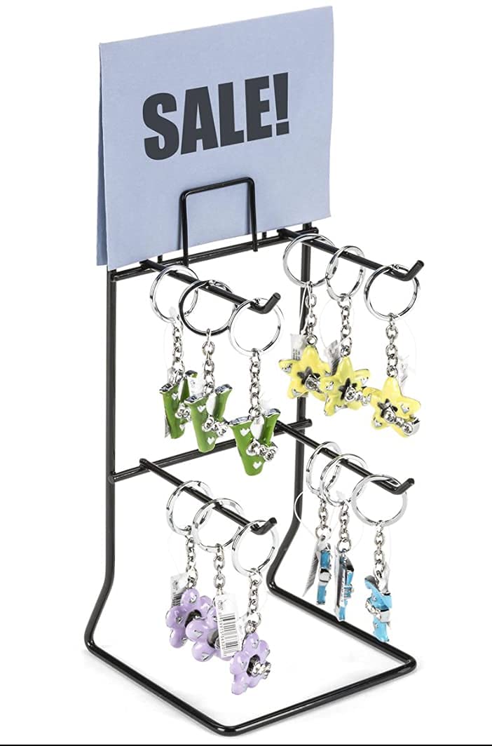 [Australia - AusPower] - New 4 Peg - 9.8 " H Top Key Chain & Small Items Counter Display Rack 