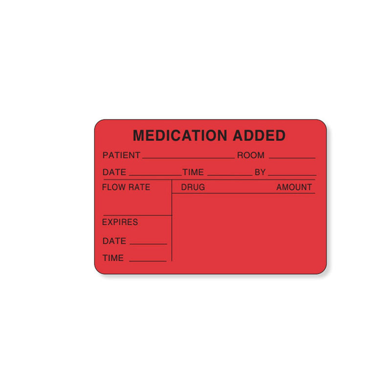 [Australia - AusPower] - PDC Healthcare 59704609 Paper Label, Permanent, Medication Added, 3" x 2", Red (Pack of 500) 