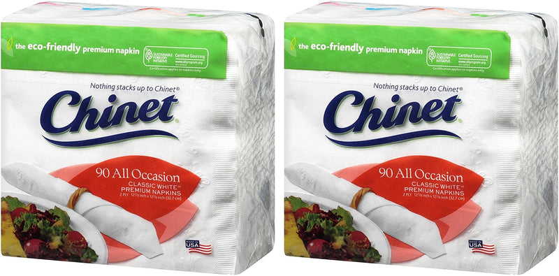 [Australia - AusPower] - Chinet Classic White 2-Ply Napkins, 90 Count - Pack of 2 90 Count (Pack of 2) 