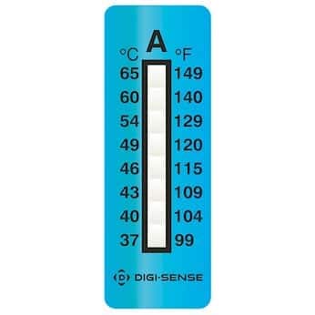 [Australia - AusPower] - Digi-Sense Irreversible 8-Point Vertical Temperature Label, 160-230F/71-110C; 25/Pk 