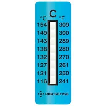 [Australia - AusPower] - Digi-Sense Irreversible 8-Point Vertical Temperature Label, 240-310F/116-154C; 25/Pk 