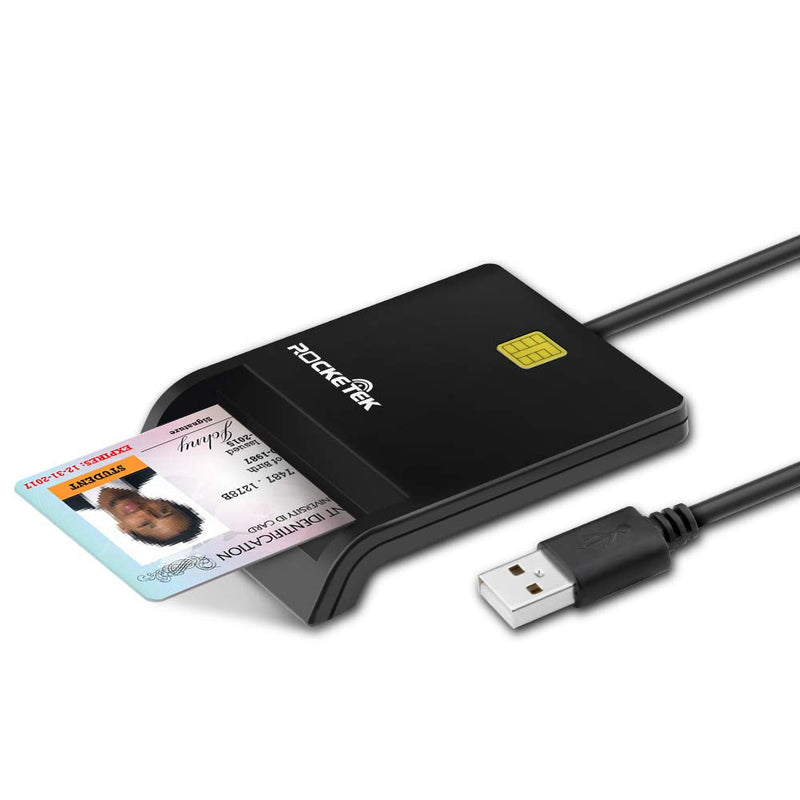 [Australia - AusPower] - Rocketek CAC Smart Card Reader - DOD Military USB Common Access Card Reader - Compatible with Windows XP/Vista/7/8/10, Mac OS X / RT-SCR1 ID / IC Bank Card Reader 