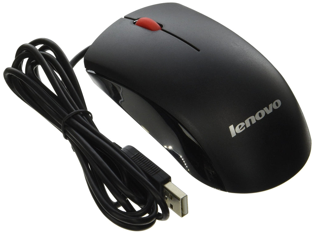 [Australia - AusPower] - Lenovo Genuine 45J4889 M-U0025-O USB 2-Button Black Red Scroll Wheel Computer PC Optical Mouse Compatible Part Numbers: 45J4888, 25011476, 45J4889, M-U0025-O 