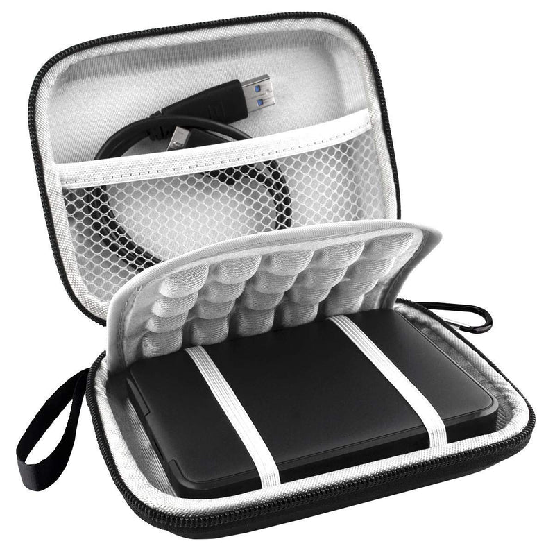 [Australia - AusPower] - Lacdo Hard Drive Carrying Case for Western Digital WD My Passport Ultra WD Elements SE WD Gaming Portable External Hard Drive 1TB 2TB 3TB 4TB 5TB USB 3.0 2.5 Inch HDD EVA Shockproof Travel Bag, Black 
