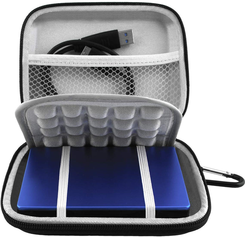 [Australia - AusPower] - Lacdo Hard Drive Carrying Case for Seagate Portable Expansion Seagate One Touch Backup Plus Slim 1TB 2TB 3TB 4TB 5TB Portable External Hard Drive USB 3.0 2.5 Inch HDD EVA Shockproof Travel Bag, Black 