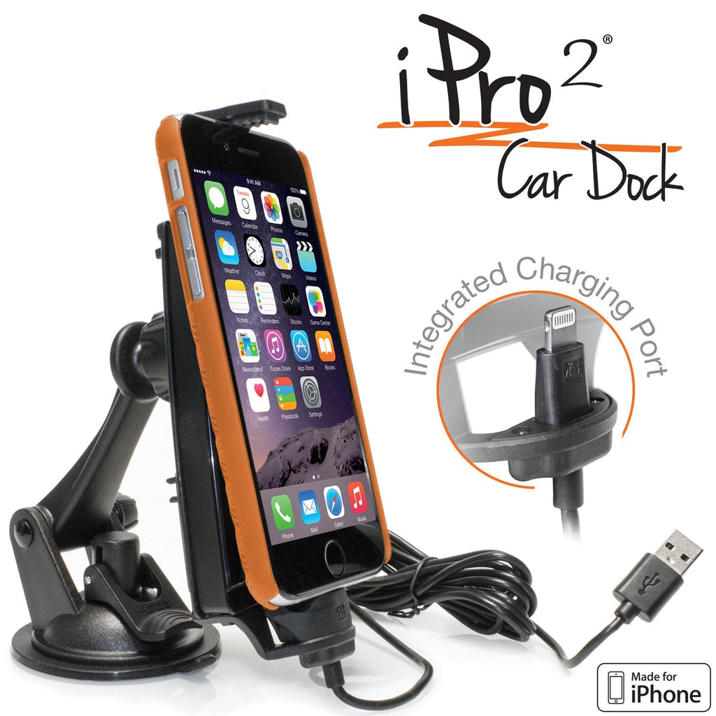 [Australia - AusPower] - iPro2 MFI Approved Car Dock/Desk Dock/Mount/Holder/for iPhone Xs/XS MAX/X / 8/8 Plus / 7 with Integrated 2 Meter Lightning Connector 