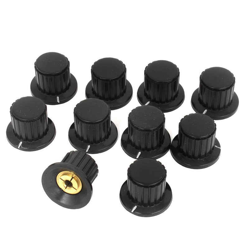 [Australia - AusPower] - Uxcell 10 Pcs 4 mm Shaft Insert Dia Potentiometer Control Rotary Knobs Black 