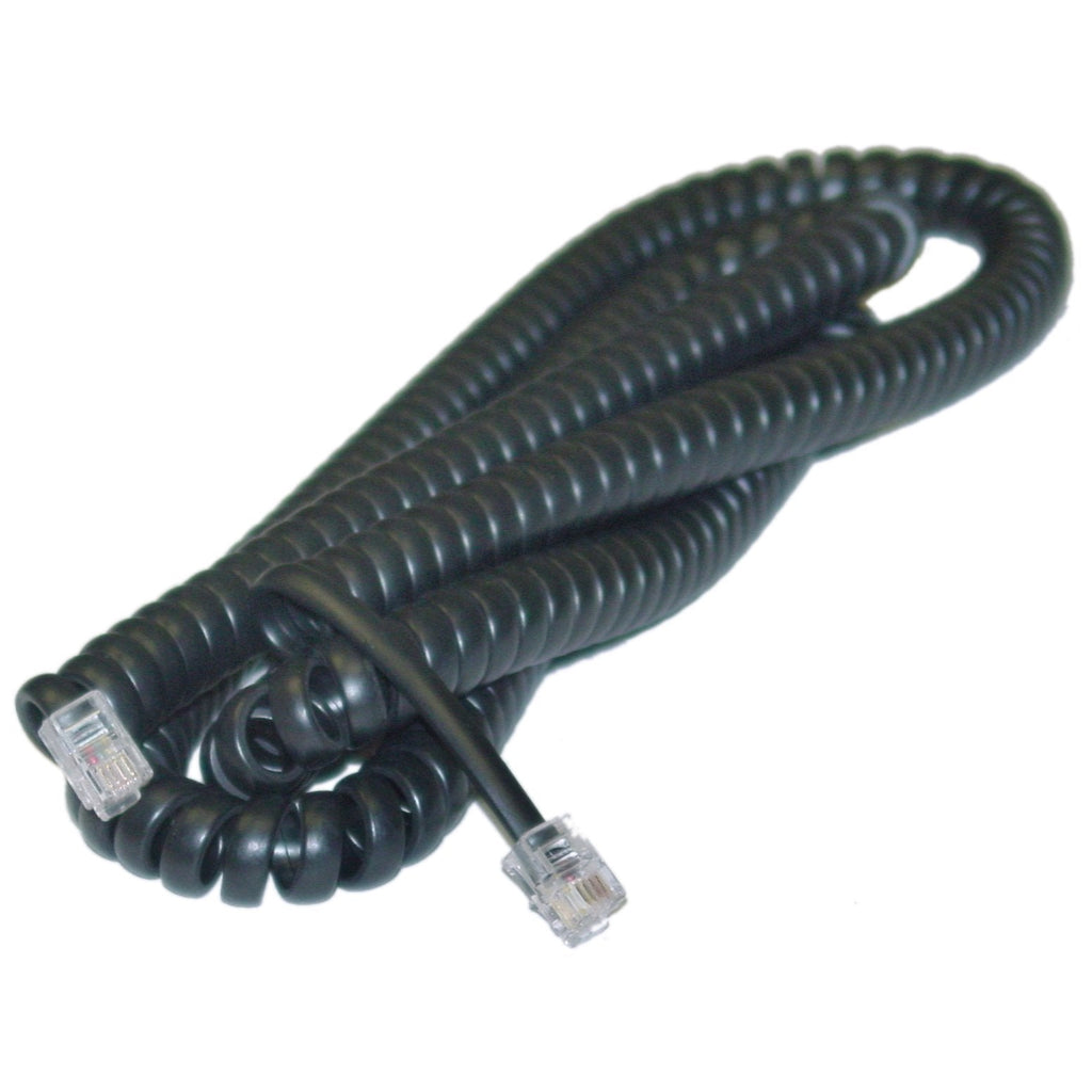 [Australia - AusPower] - QUALCONNECT Headset to Phone Cord (Voice), RJ22, 4P / 4C, Black, Coil, Reverse, 25 ft 