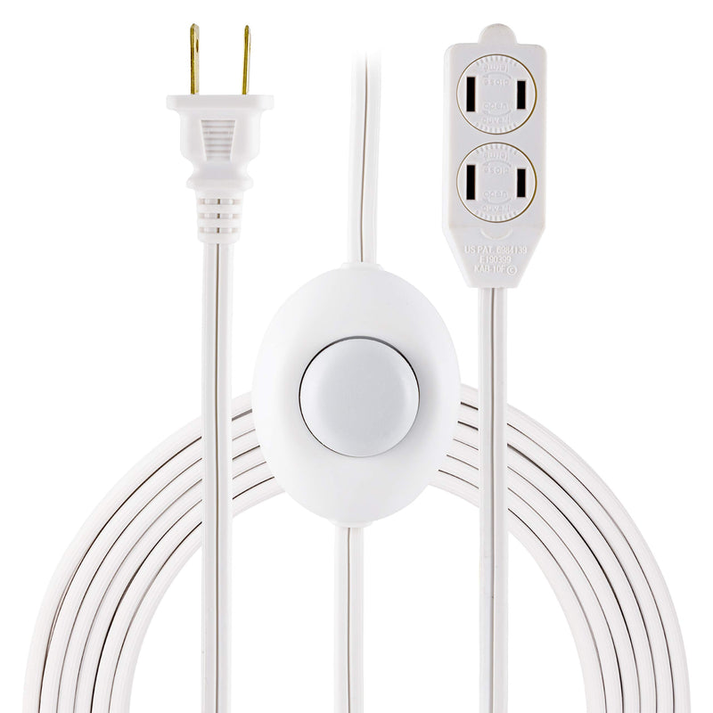 [Australia - AusPower] - GE 42803 3 Outlet Extension Cord with On/Off Switch Perfect for Lamps, Holiday and Christmas Lights, 9 ft, White 