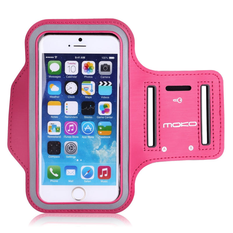 [Australia - AusPower] - MoKo Armband Compatible with iPhone 6s / 6, Sweatproof Sports Running Armband Workout Arm Band Cover Fit iPhone 6S, 6, 5S, 5, Galaxy S7, S6 Edge, Magenta (Fits Arm Girth 9"-12.6") 