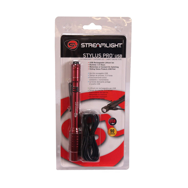 [Australia - AusPower] - Streamlight 66136 Stylus Pro USB W/120V AC Adapter-, Red 