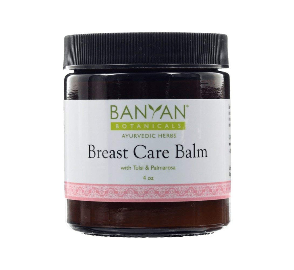 [Australia - AusPower] - Banyan Botanicals Breast Care Balm – Organic Herbal Salve with Tulsi & Palmarosa – for Breast Health – Promotes Healthy Circulation & Lymphatic Drainage – 4oz – Non GMO Sustainably Sourced Vegetarian 
